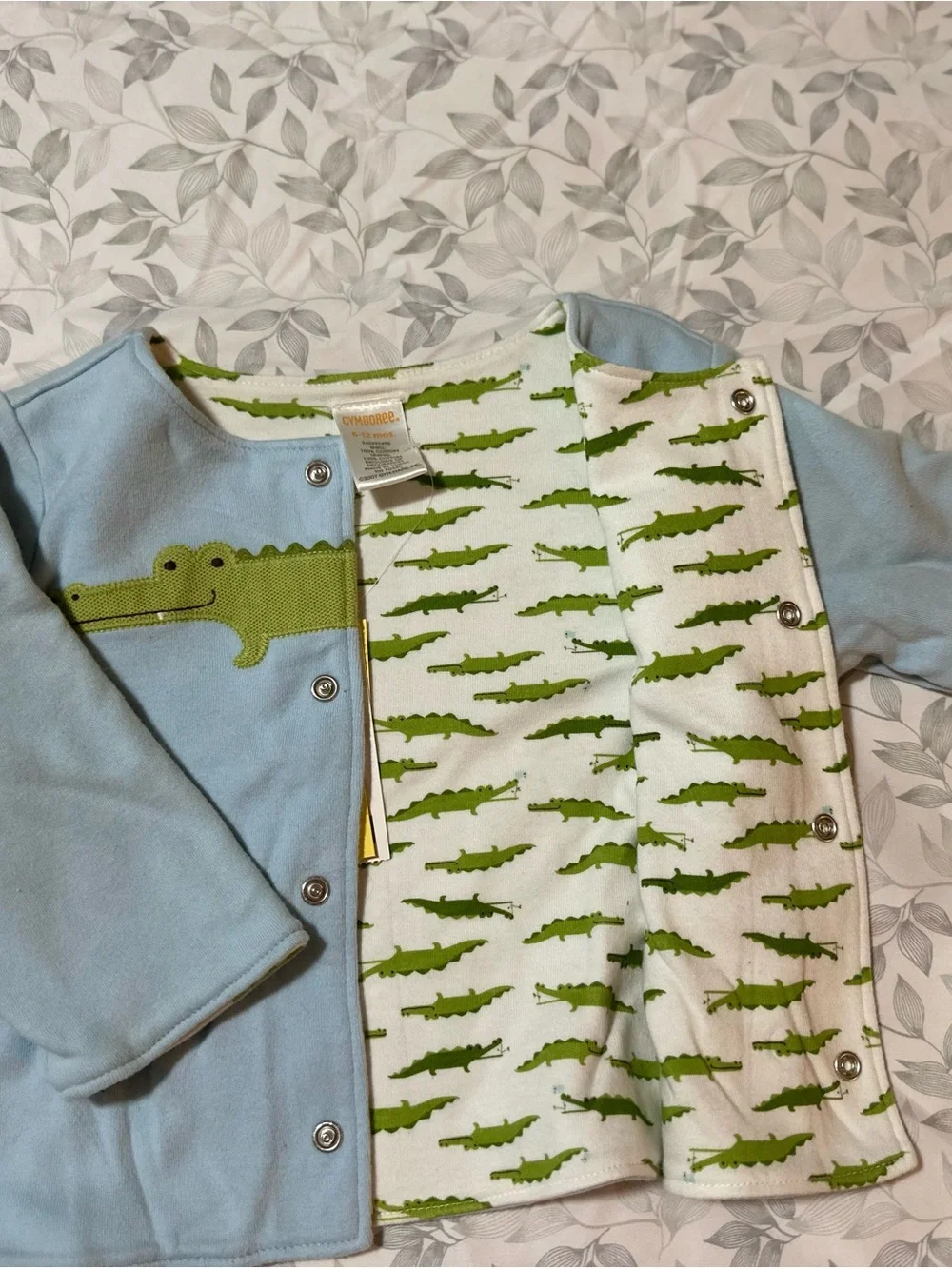 Gymboree Light Blue Jacket with Green Alligator Detail